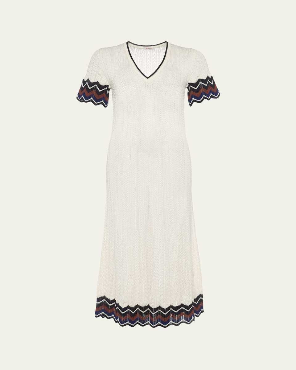 Luna Chevron Striped Knit Maxi Dress
